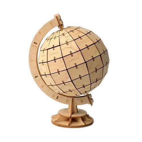 Globus Puslespil 3D I Træ